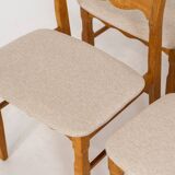 Ensemble de 6 chaises brutalistes en chêne par Henning Kjaernulf