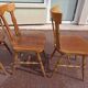 Set of 4 bistro bar chairs year 80 - 90 - wooden - baumann