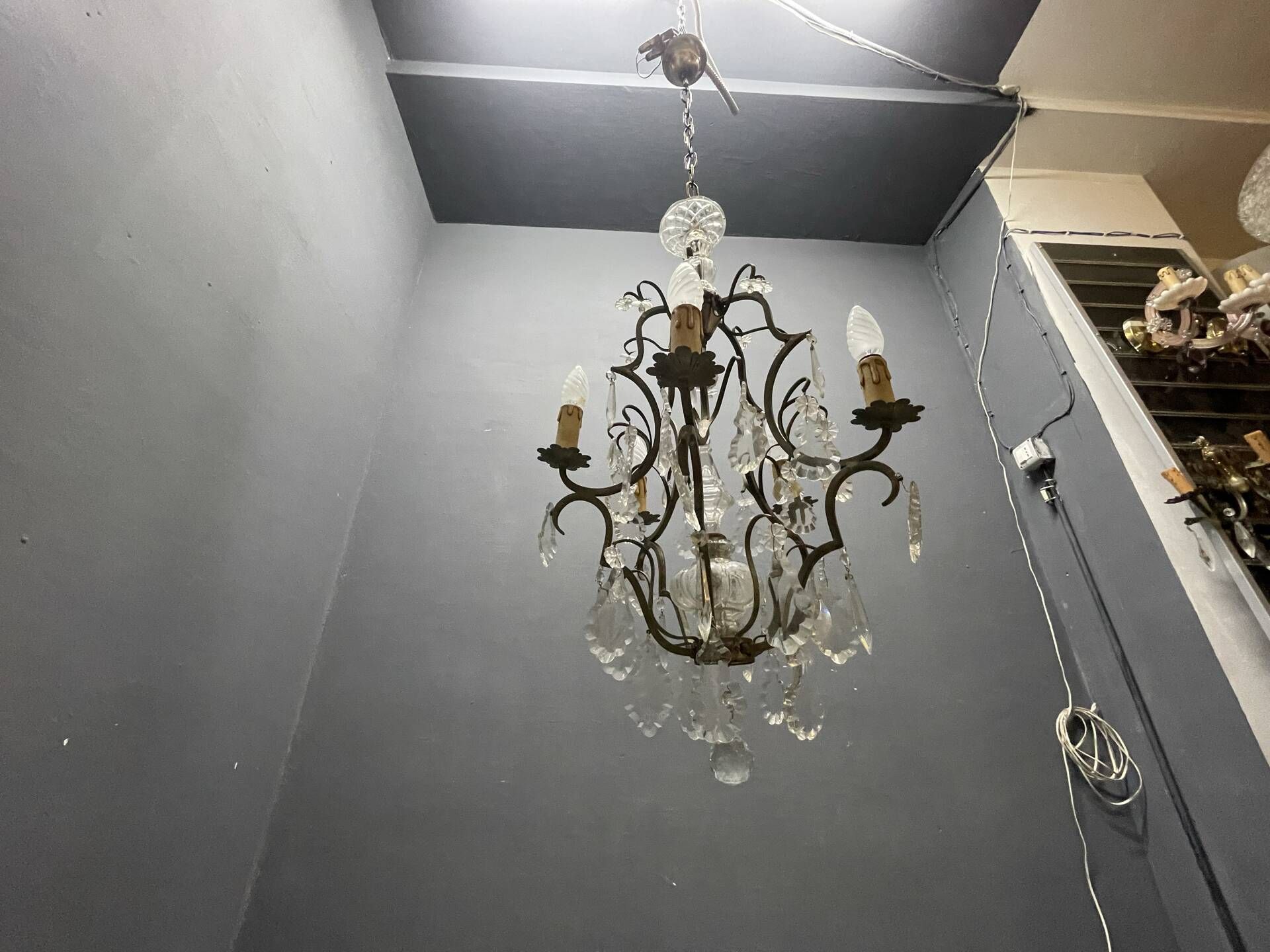 Vintage Italian Crystal Chandelier, 1940s