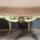 Pair of Venetian chairs in Louis XV baroque style in lacquered and gilded wood