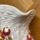 Slip pitcher with fruit and wicker patterns