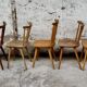 Série Lot de 7 anciennes chaises bistrot