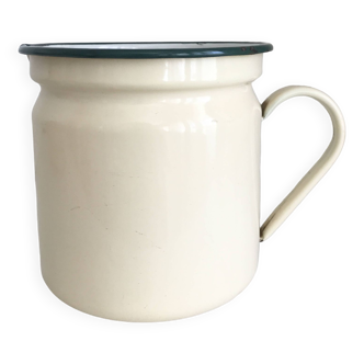 Pichet, grand pot à lait ancien en tôle émaillée