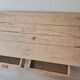 Old farmhouse/office table in patinated solid wood - 2 drawers