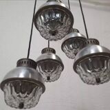 Cascade chandelier - vintage - aluminum and glass