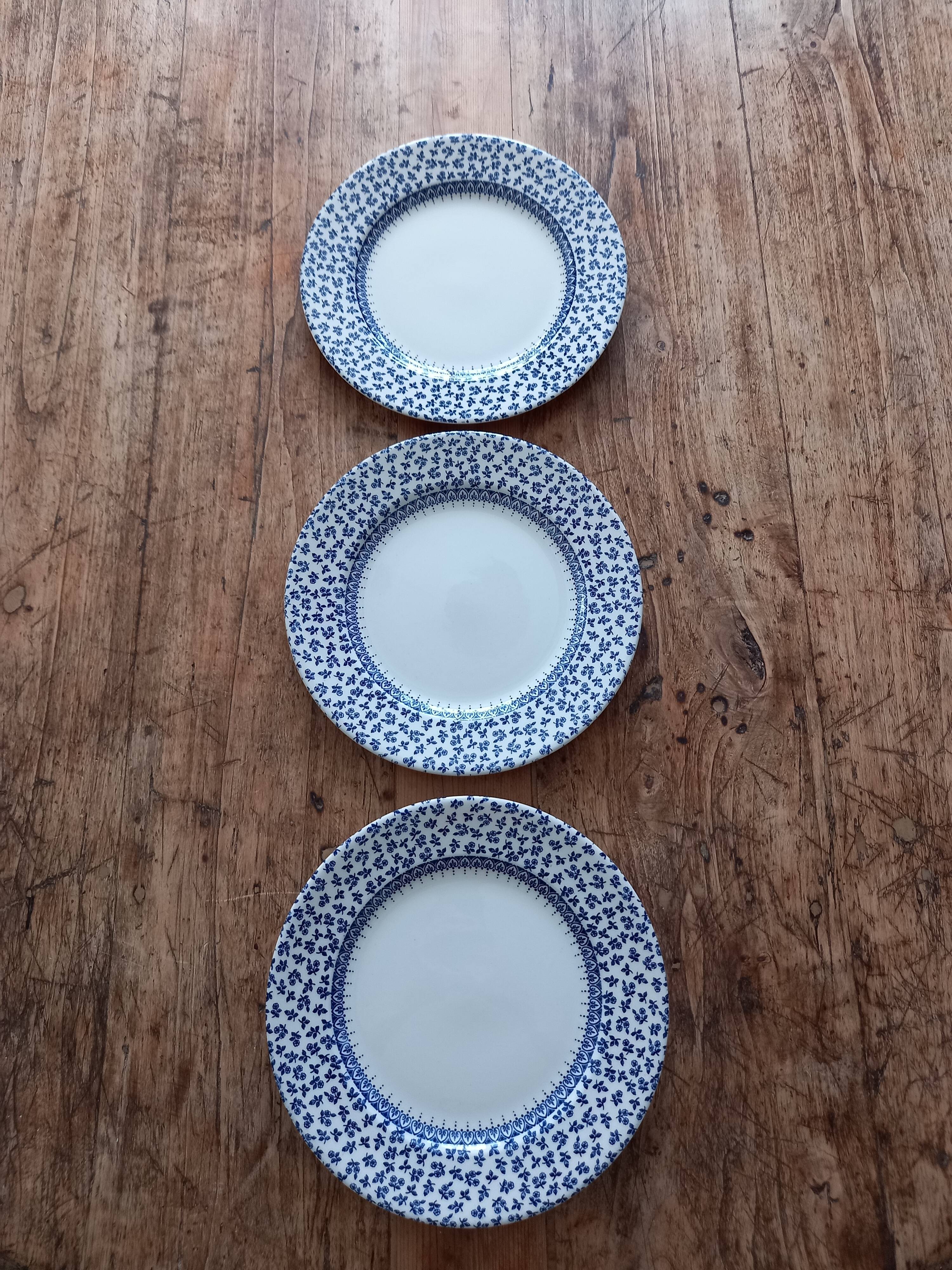 Set of 3 English plates