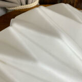 Designer pendant light with geometric opaline glass globe, mid-20th century