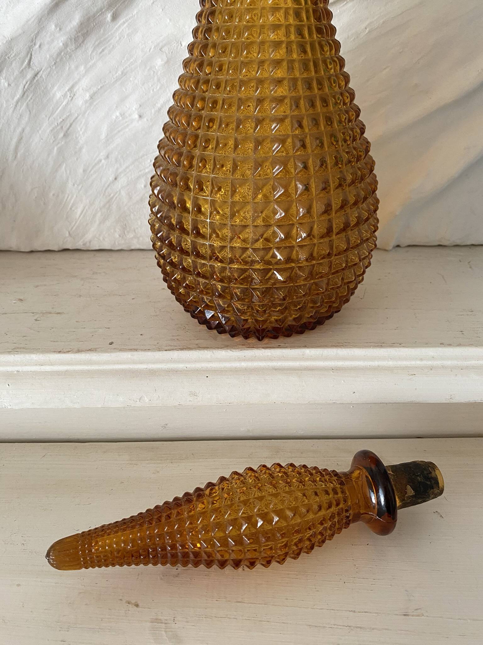 Amber Empoli carafe, Italian carafe from the 60s-70s.
