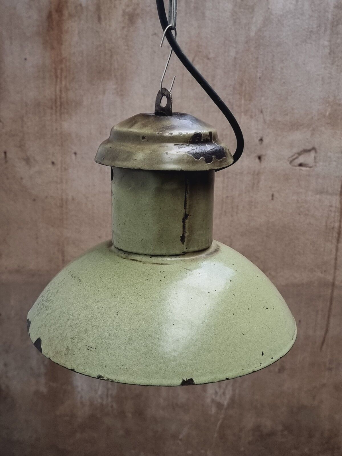 Old street lamp soft green enamel hanging lamp