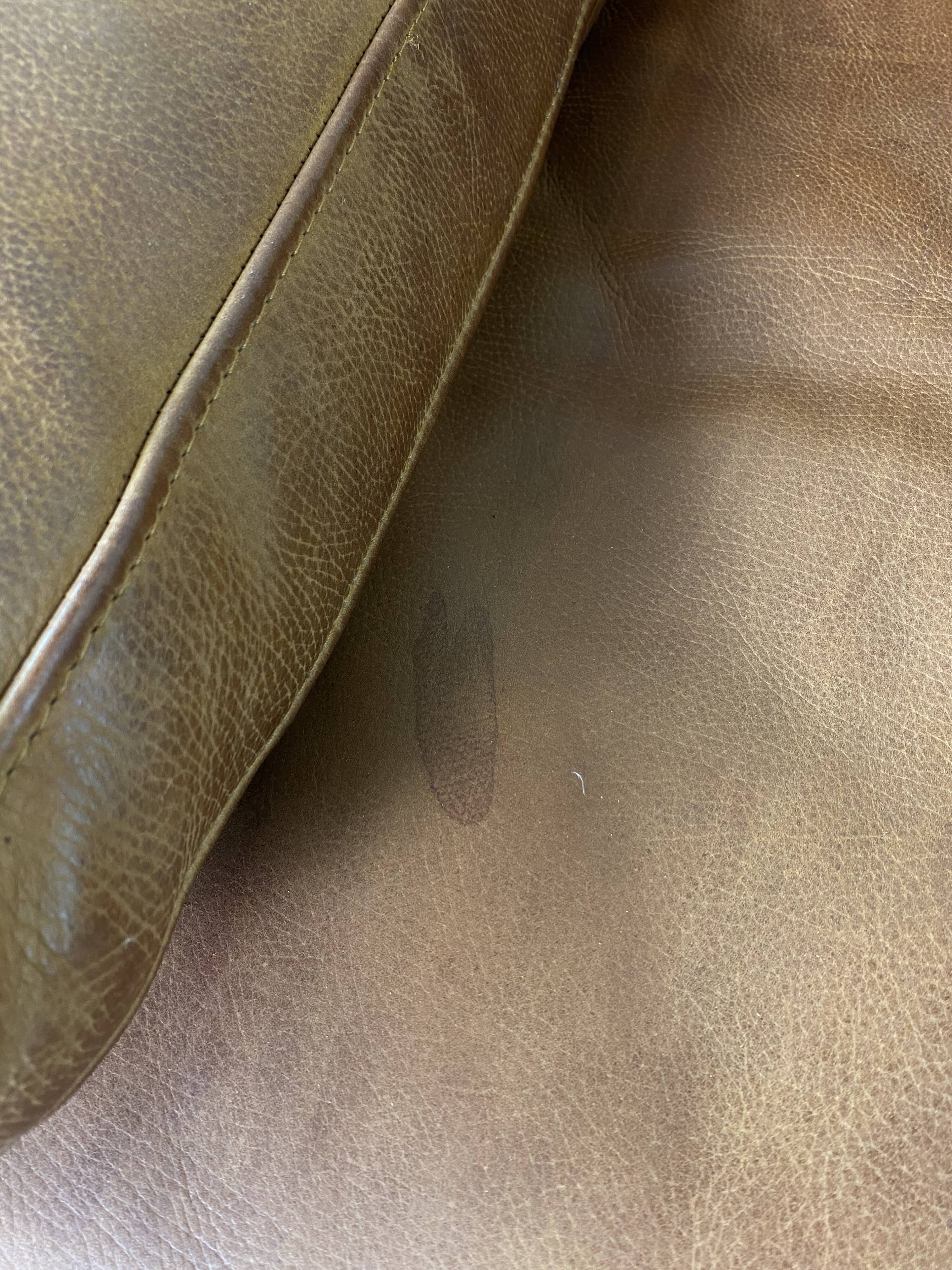 Roche-Bobois brown leather sofa