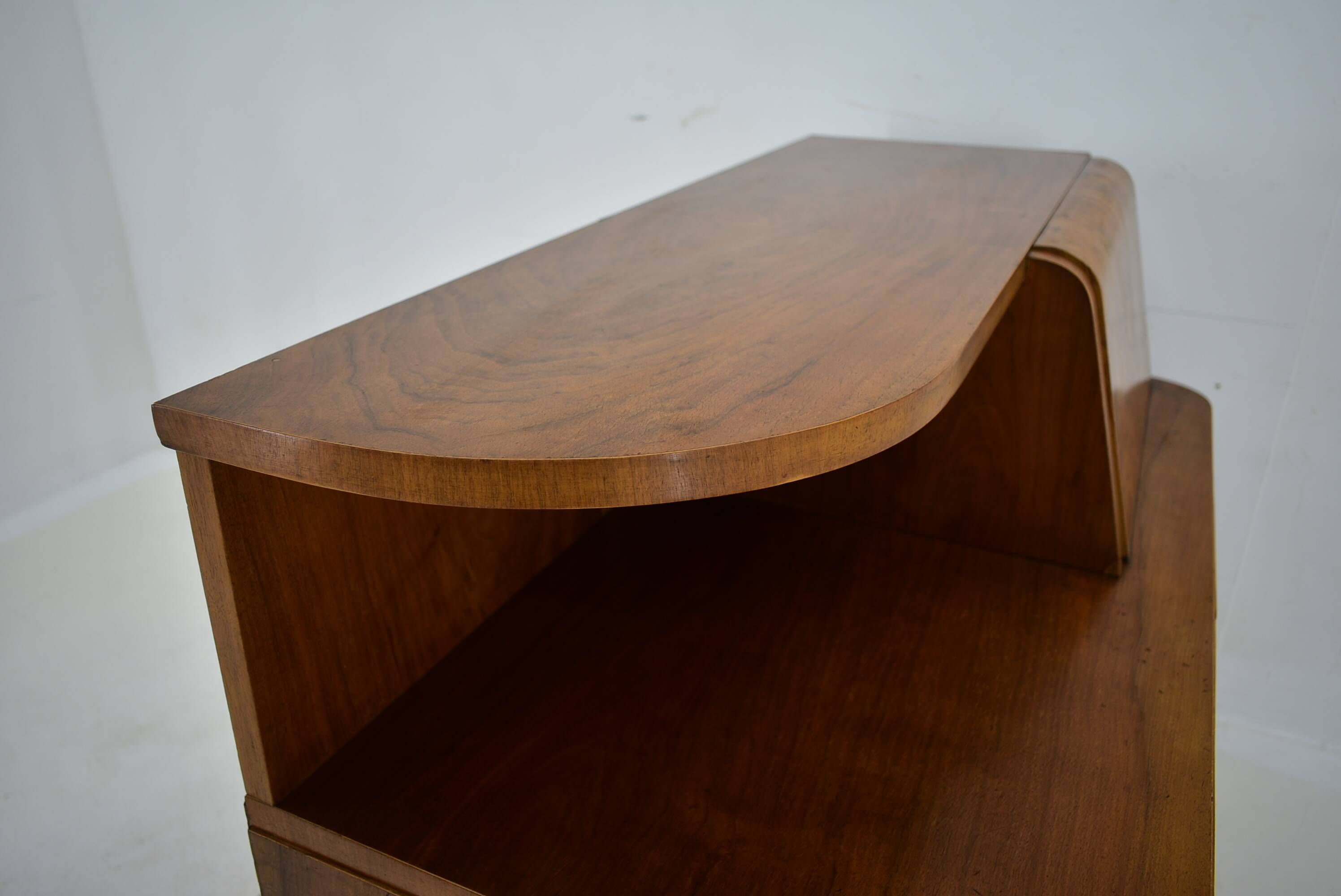 Art Deco cabinet from 1940 made of walnut for UP Závody, Czechoslovakia.