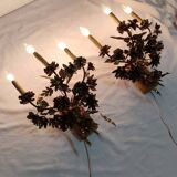 Pair of brass appliques. France, 1960s.