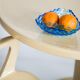 Vintage light blue decorative plate in glass - Italy, 1960s