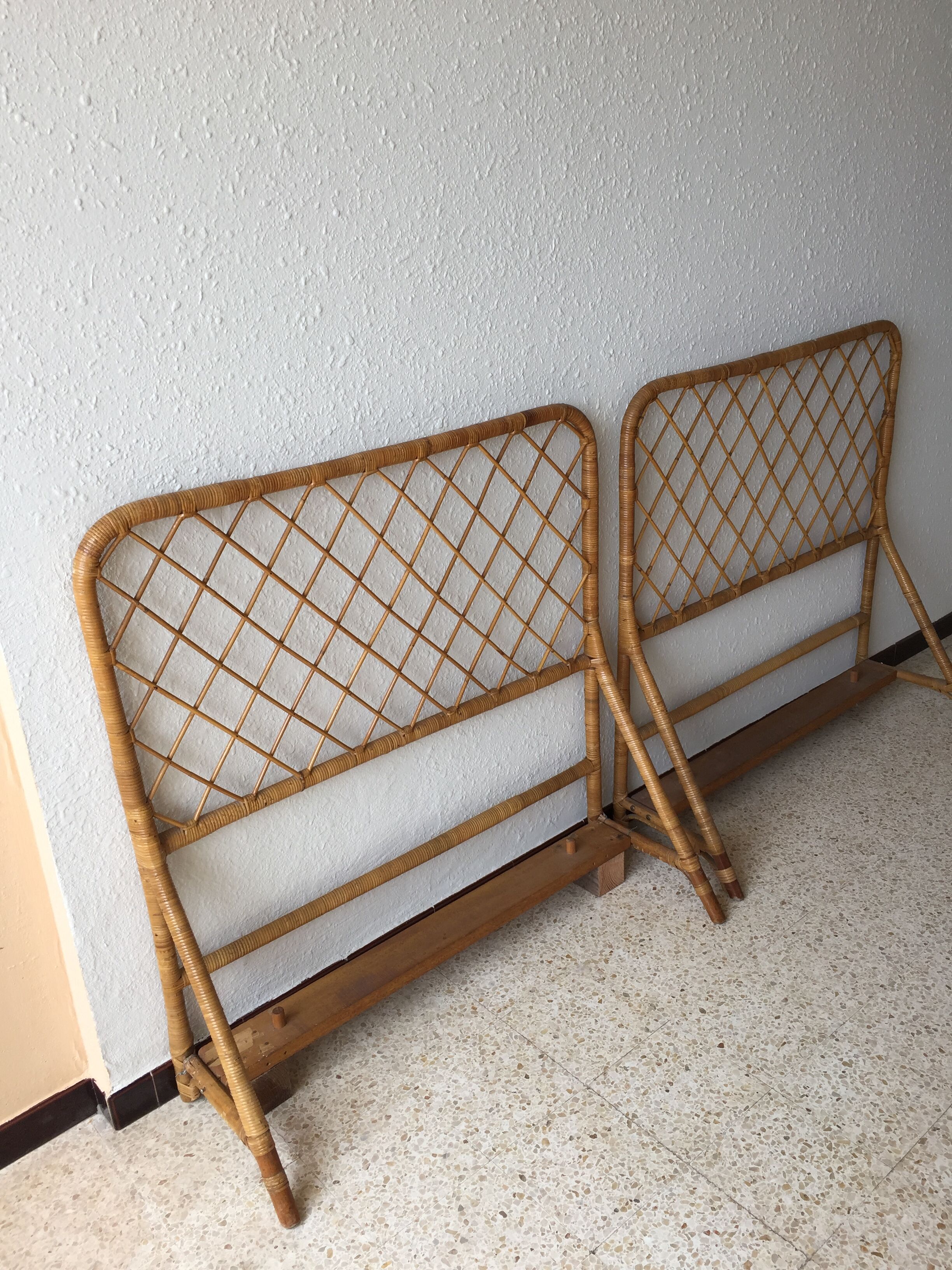 Foot and headboard rattan vintage