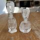 Pair of antique frosted crystal perfume bottles – Signed Charet