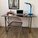Metal and glass design desk