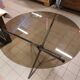 Roche Bobois vintage round table Chrome and smoked glass