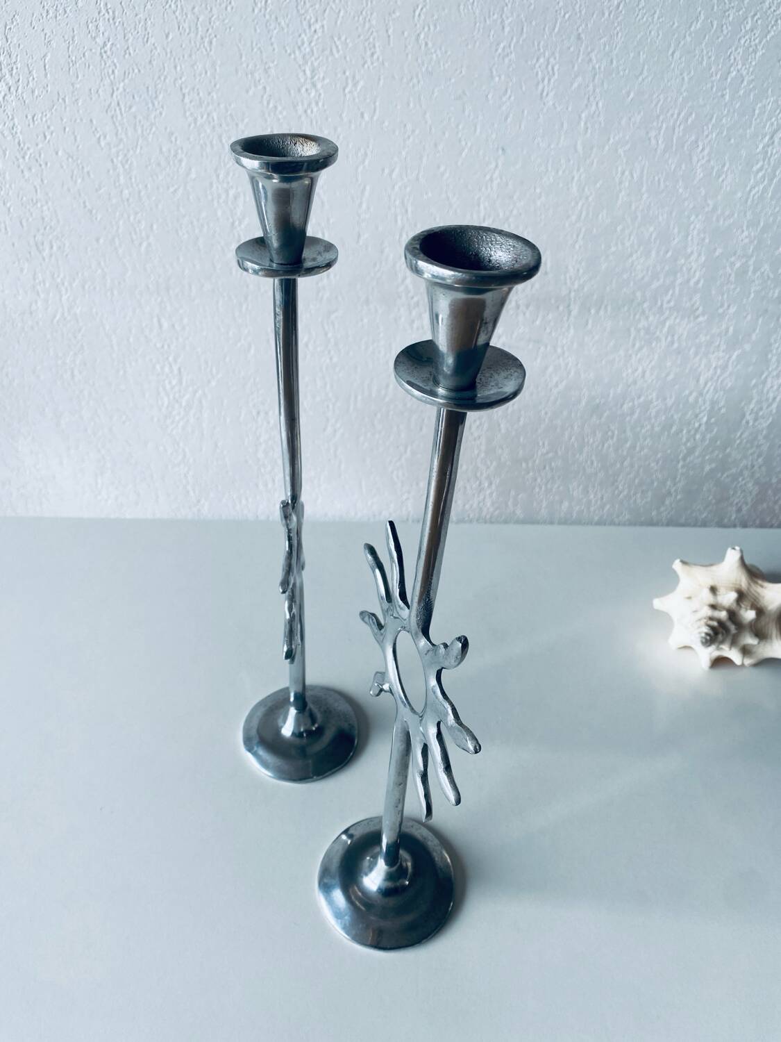 Pair of sun candle holders
