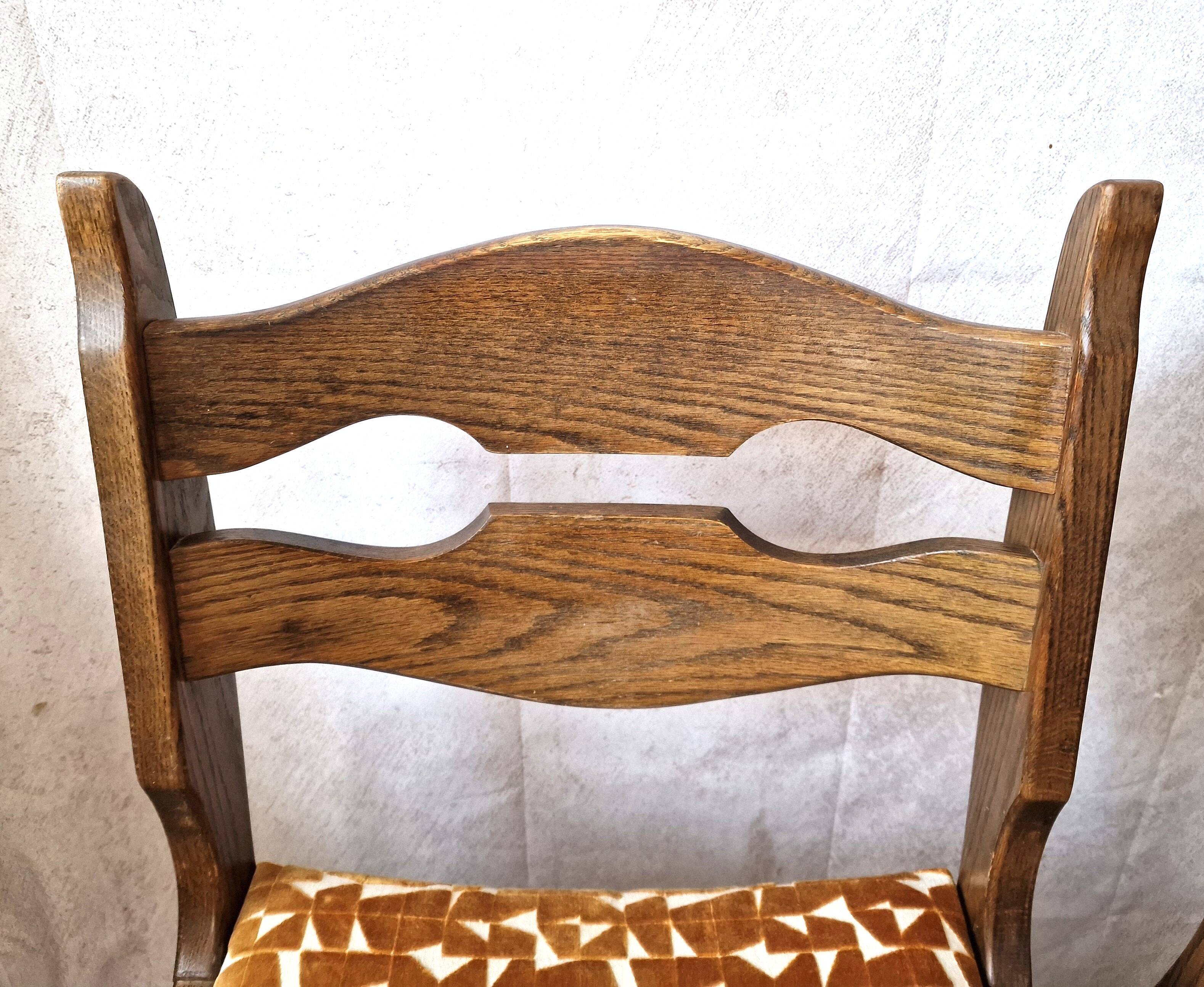 6 Guillerme et Chambron upholstered chairs. Lorraine model