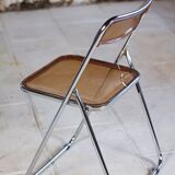 Folding chair in plexiglass and chrome, 1970