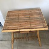 Pair of vintage rattan bedside tables 60 years