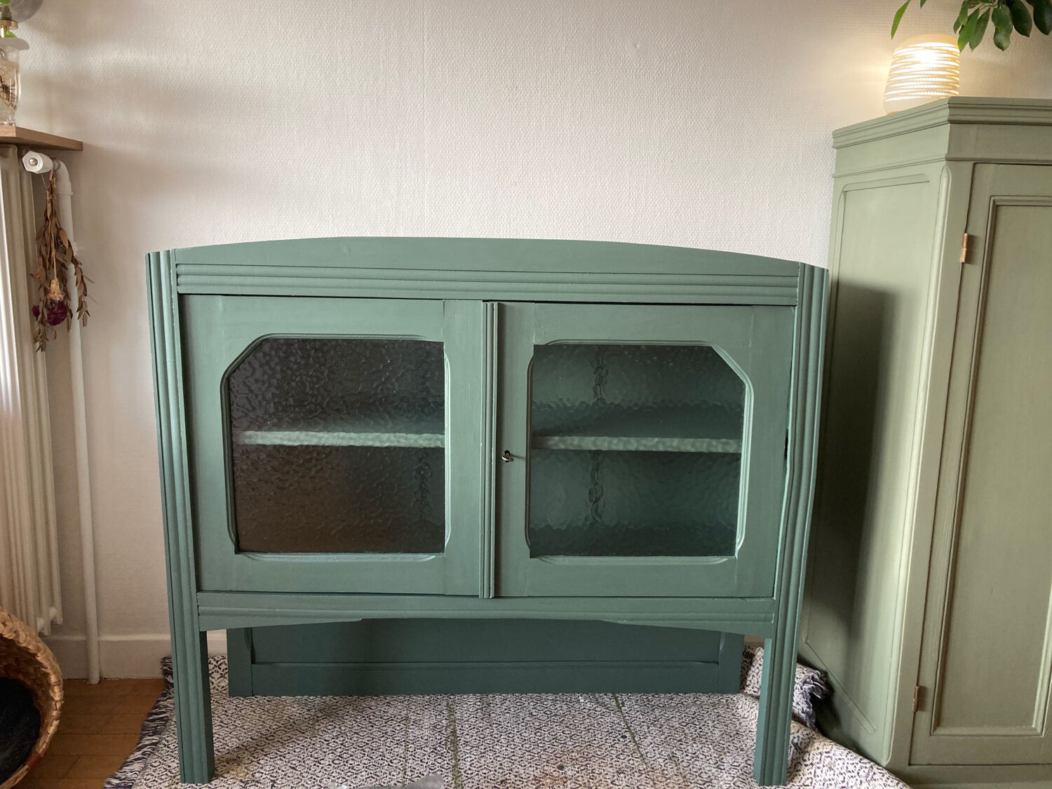 Top of glass buffet china cabinet