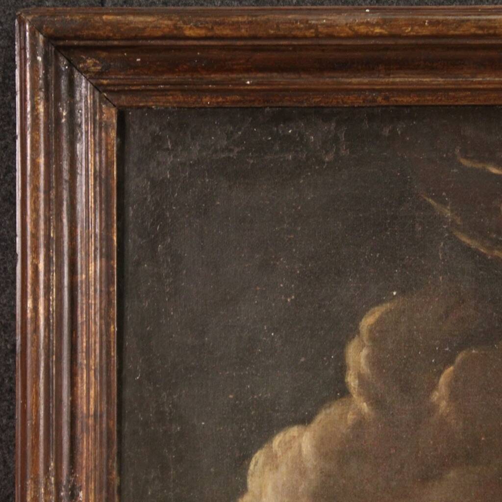 Beautiful 17th century painting, bucolic landscape with goats