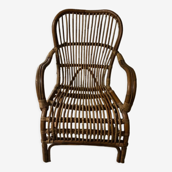 Fauteuil en rotin années 60