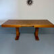 Wooden marquetry dining table designed by Dieter Waeckerlin from the 1960s.
