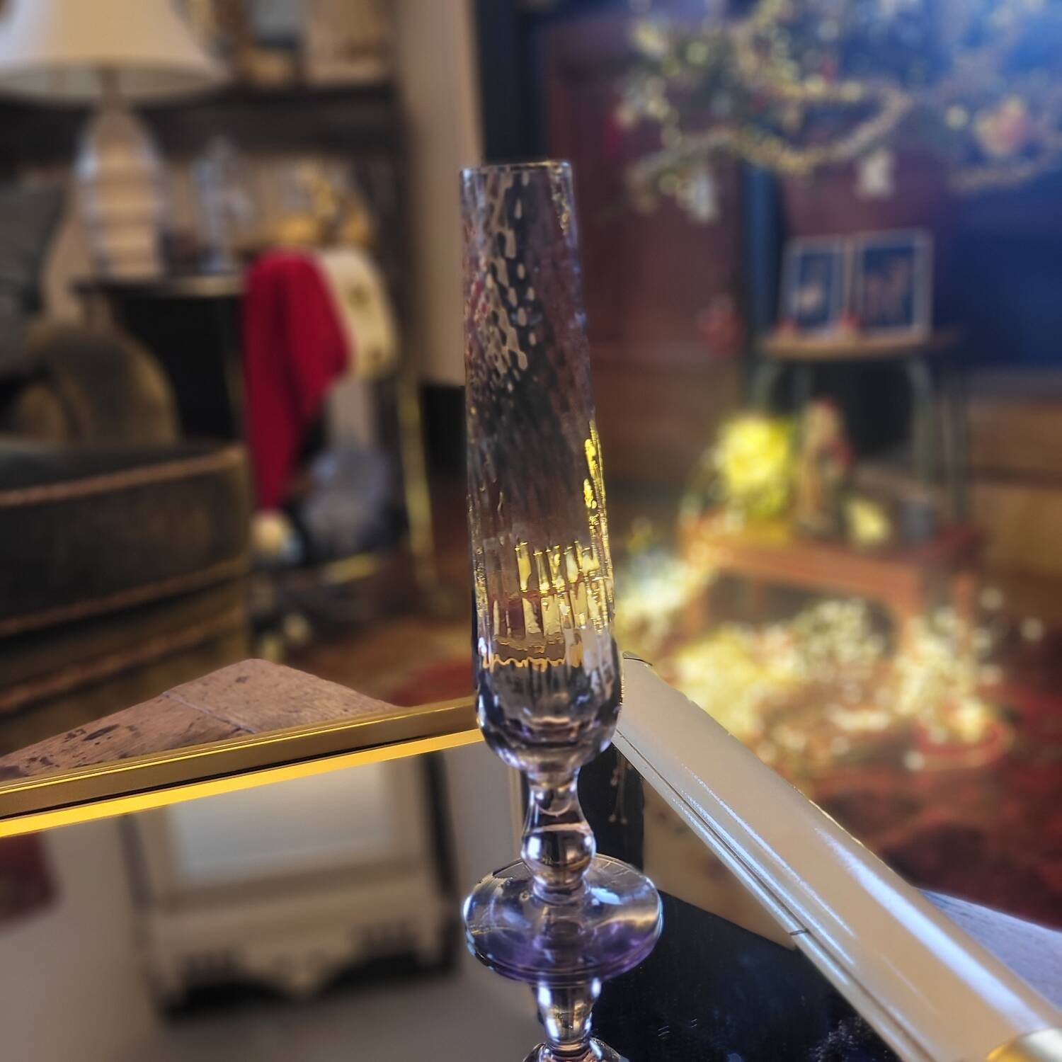 Textured smoked glass soliflore. 1970s