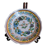 Antique hollow plate from Nevers pottery.