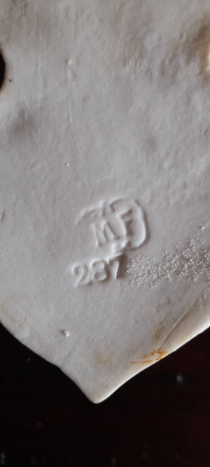 Antique stoup, Sèvres porcelain, 19th century, signed MF