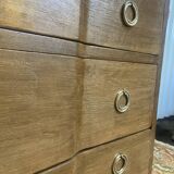 Restored Oak effect Transition style chest of drawers