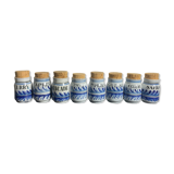 Set of 8 ceramic spice pots by Roger Capron