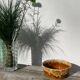 Ceramic salad bowl with beige drip glaze, 1970s pottery
