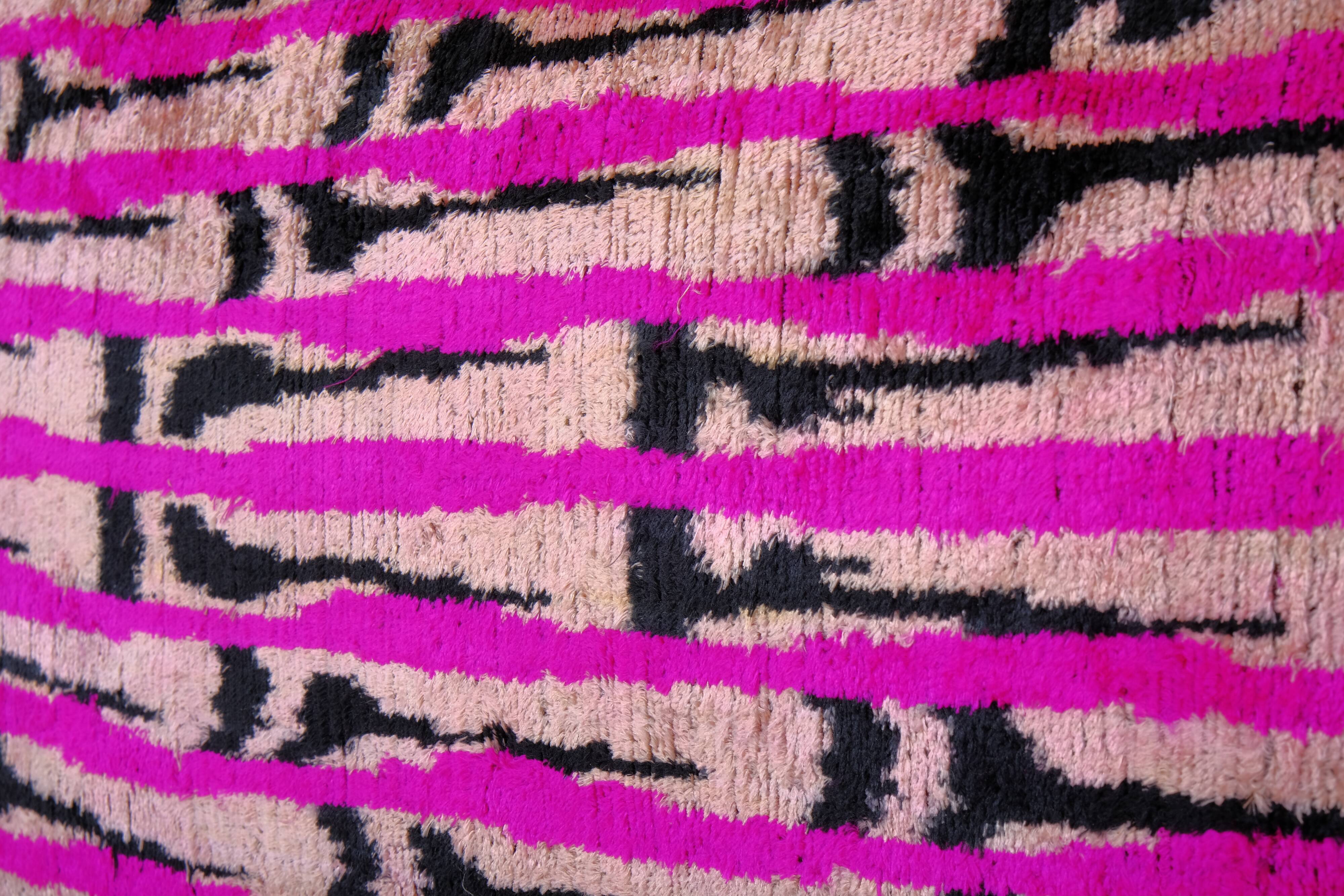 Matching silk ikat velvet pillows