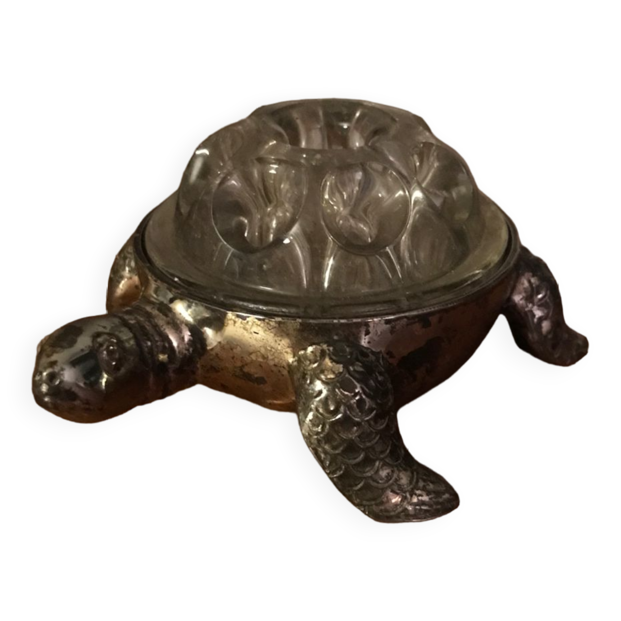 Pique fleurs tortue en métal