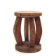 African stool with scarified wooden decoration, 1980s