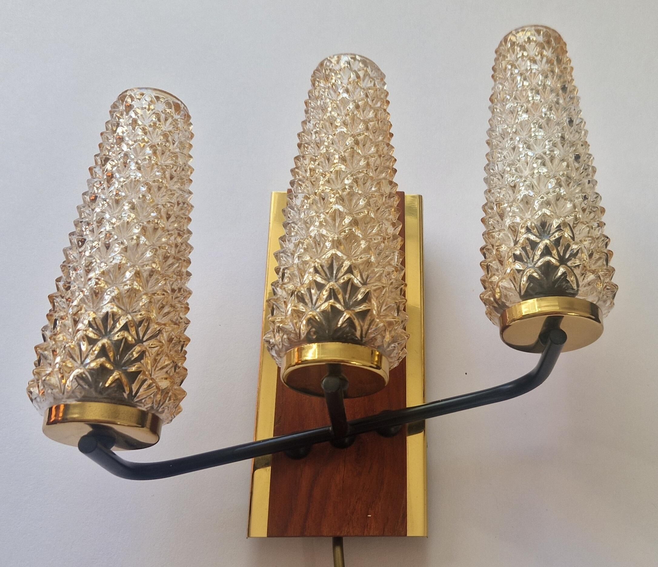 Pair of Midcentury Wall Lamps Sego Armatur, Sweden, 1960s