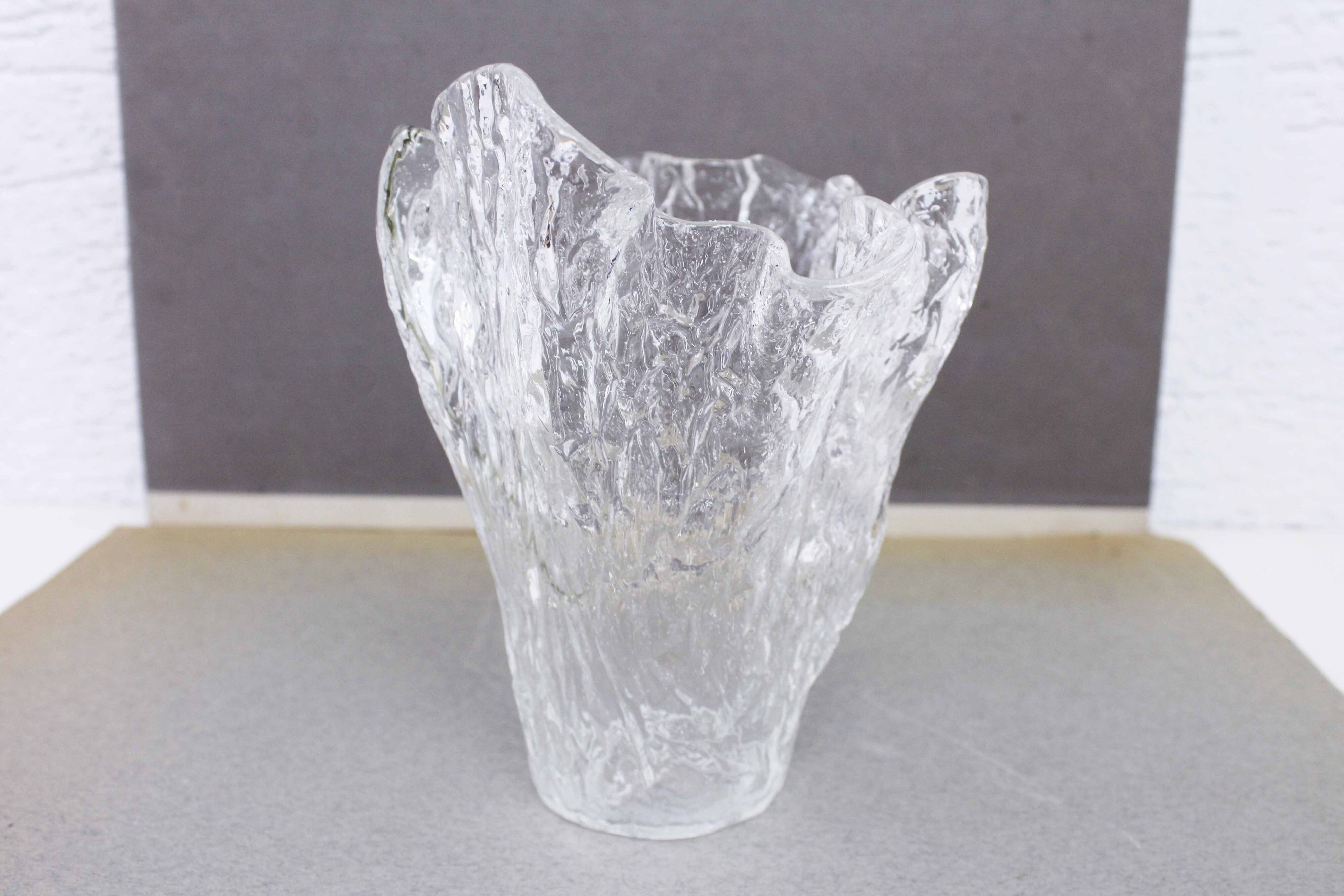 Folded glass vase 1970