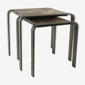 Tables from the 1960s-1970s wrought iron and slate