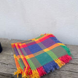 5 multicoloured checked napkins