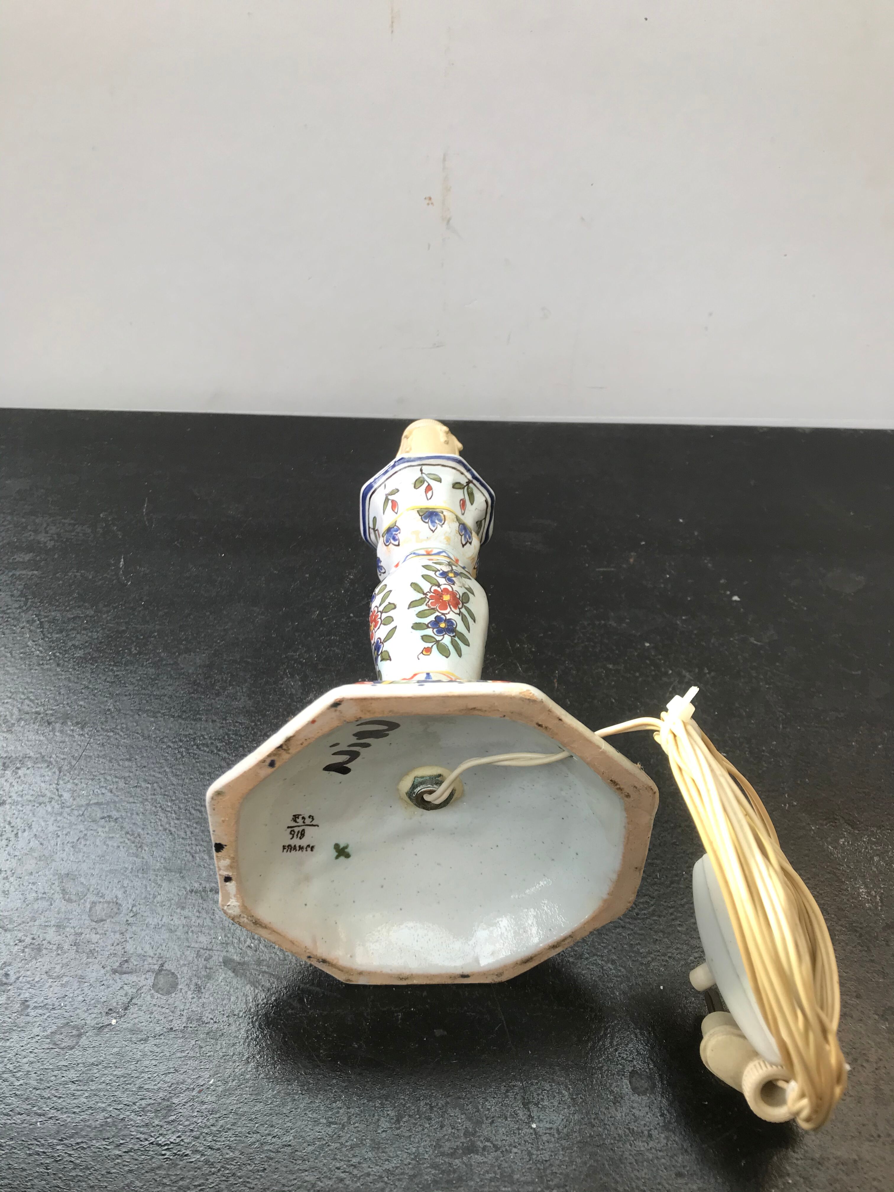 Former Moustiers ceramics painted vintage candlelight