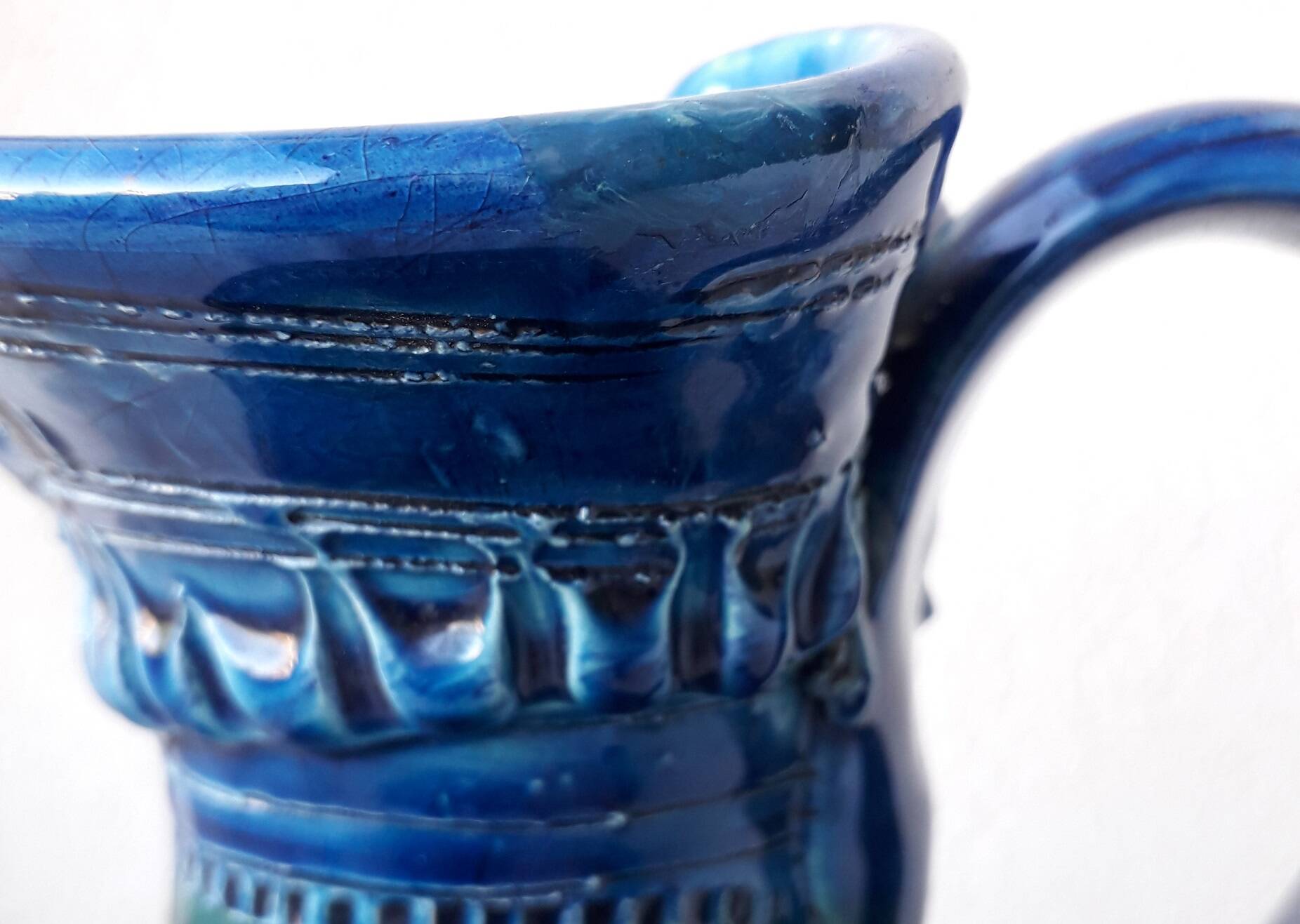 Aldo Londi blue ceramic pitcher