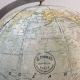 Globe G Thomas in aluminum world map 1950