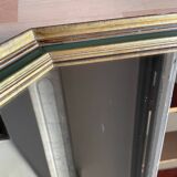 Gold and green wood frame mirror