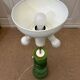 Green ceramic sun lamp/table, Kaiser Leuchten, Germany, 1960s elegance.