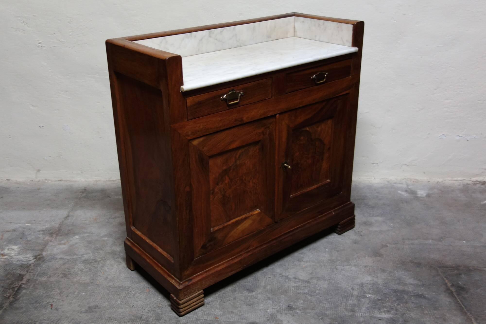 Meuble de toilette art déco dessus marbre années 20/30