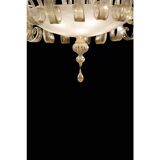 Venetian White and Gold Murano Style Glass Chandelier