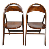 Pair of Bauhaus Folding Chairs B751 by Ligna, Czechoslovakia 1930s